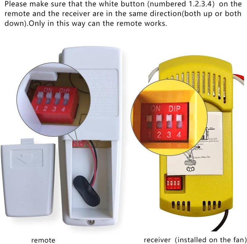 COREBAY Ceiling Fan Remote Control with Light Dimmer Function Replacement for Hampton Bay UC7078T, No Reverse, Wall Mount Included - Image 2